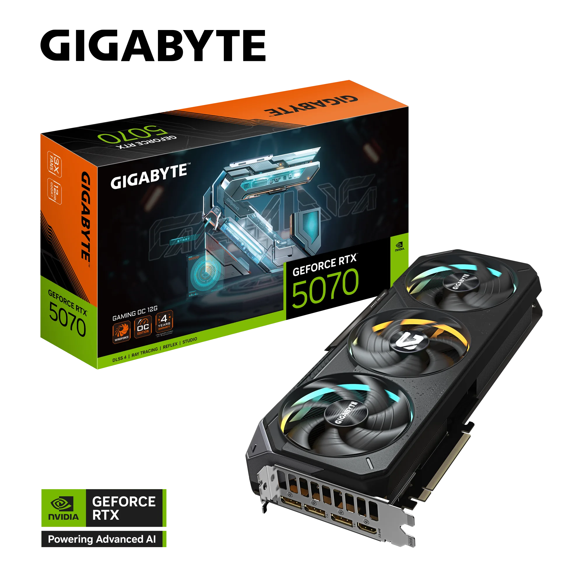 PLACA DE VIDEO GIGABYTE RTX 5070 GAMING 12GB OC