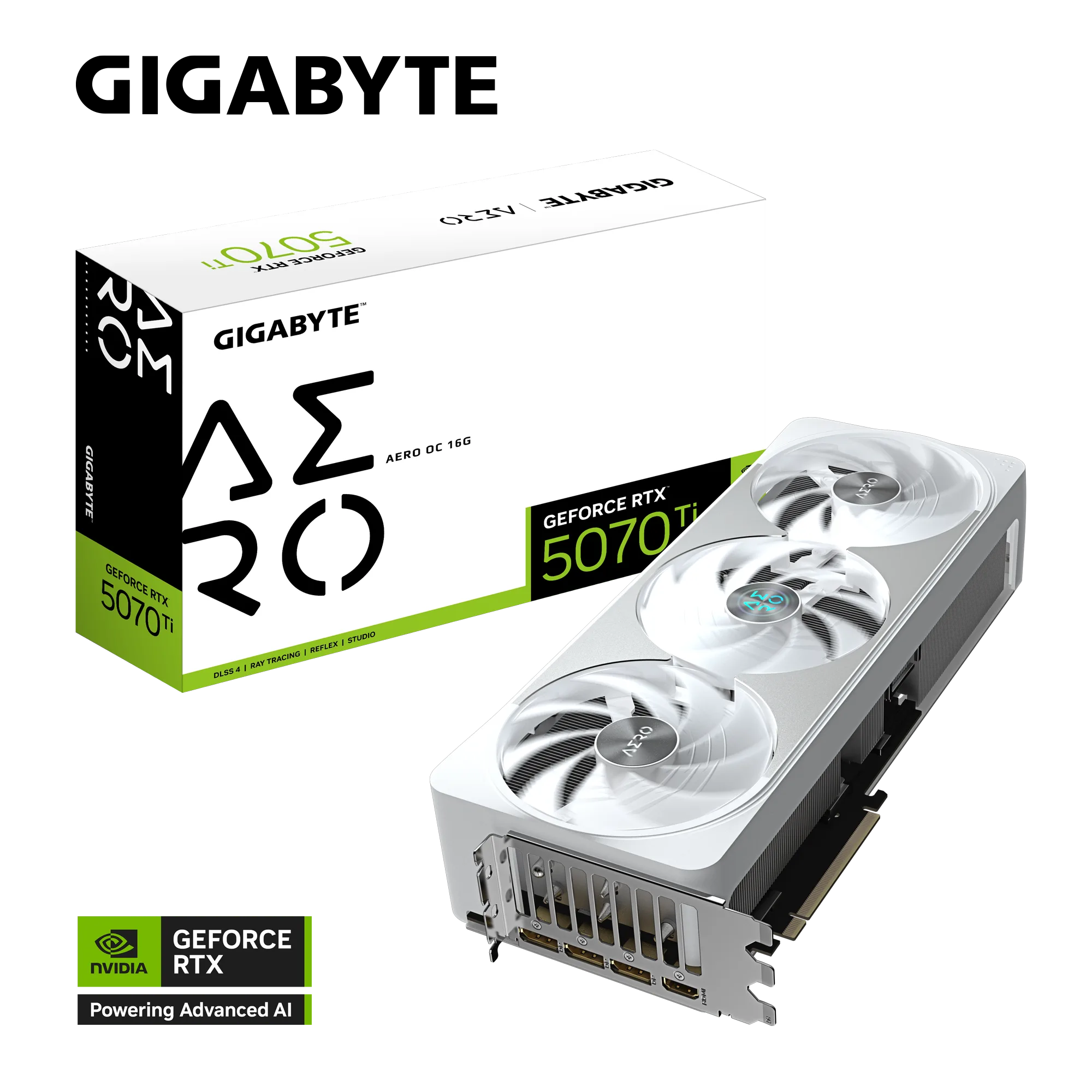 PLACA DE VIDEO GIGABYTE RTX 5070 TI AERO WHITE 16GB OC