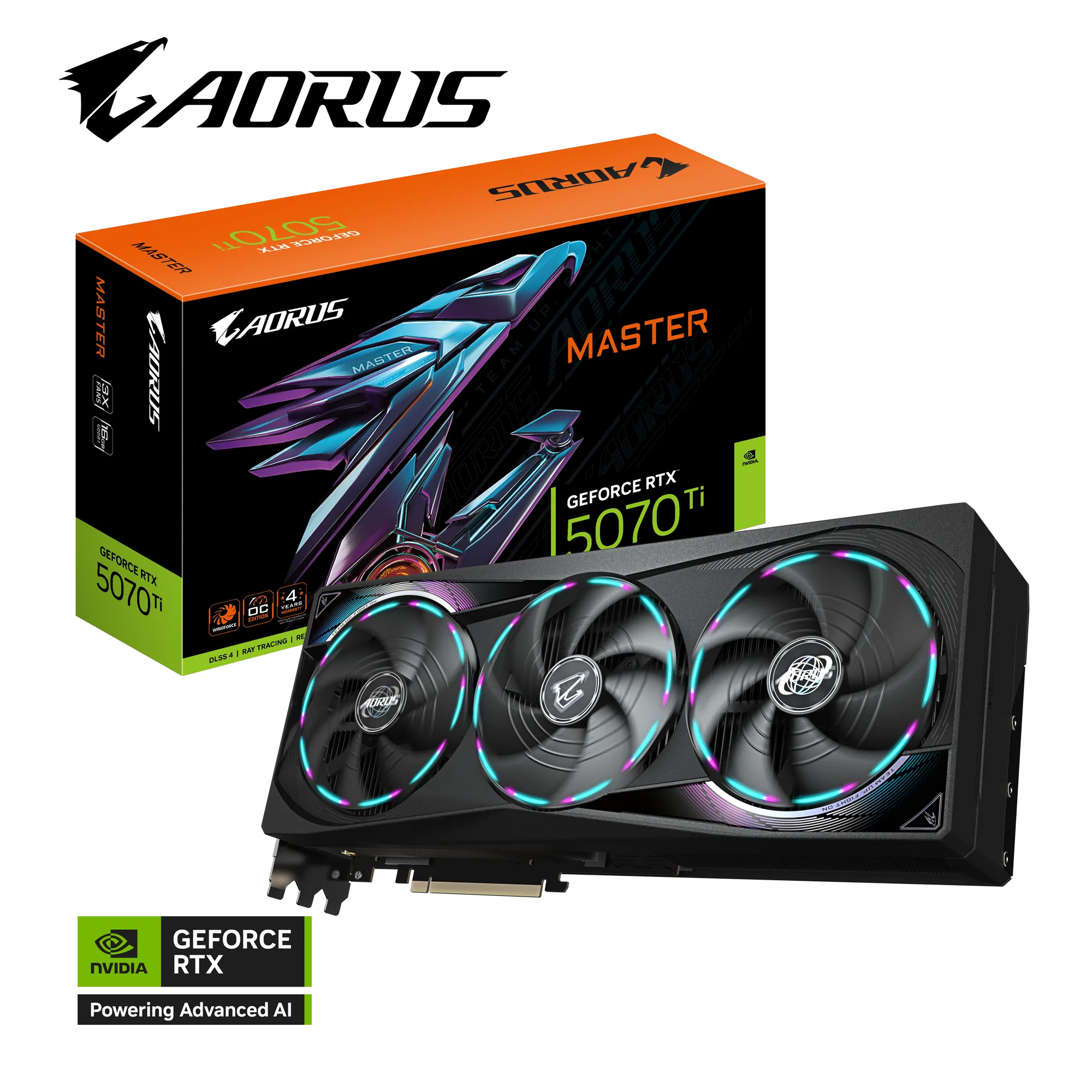 PLACA DE VIDEO GIGABYTE RTX 5070 TI AORUS MASTER 16GB OC