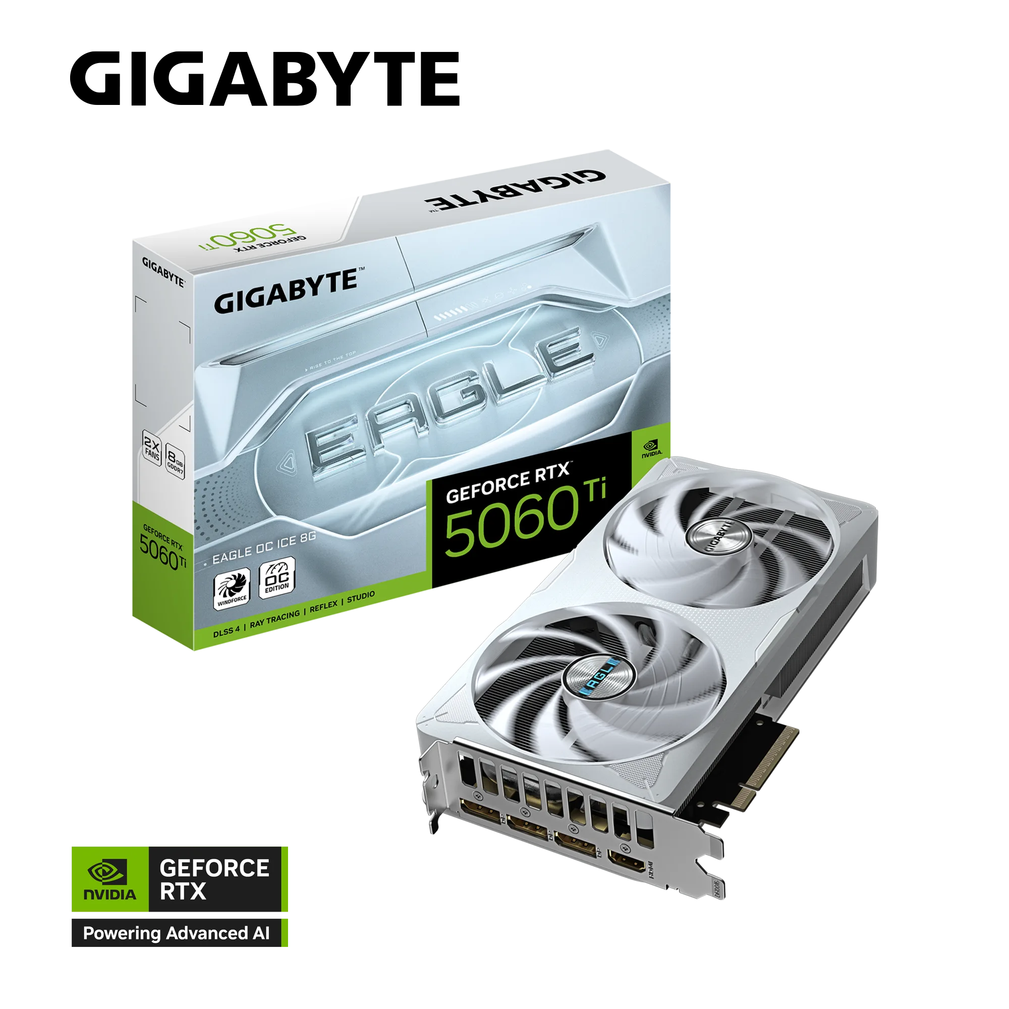 PLACA DE VIDEO GIGABYTE RTX 5060 TI EAGLE ICE 8GB OC
