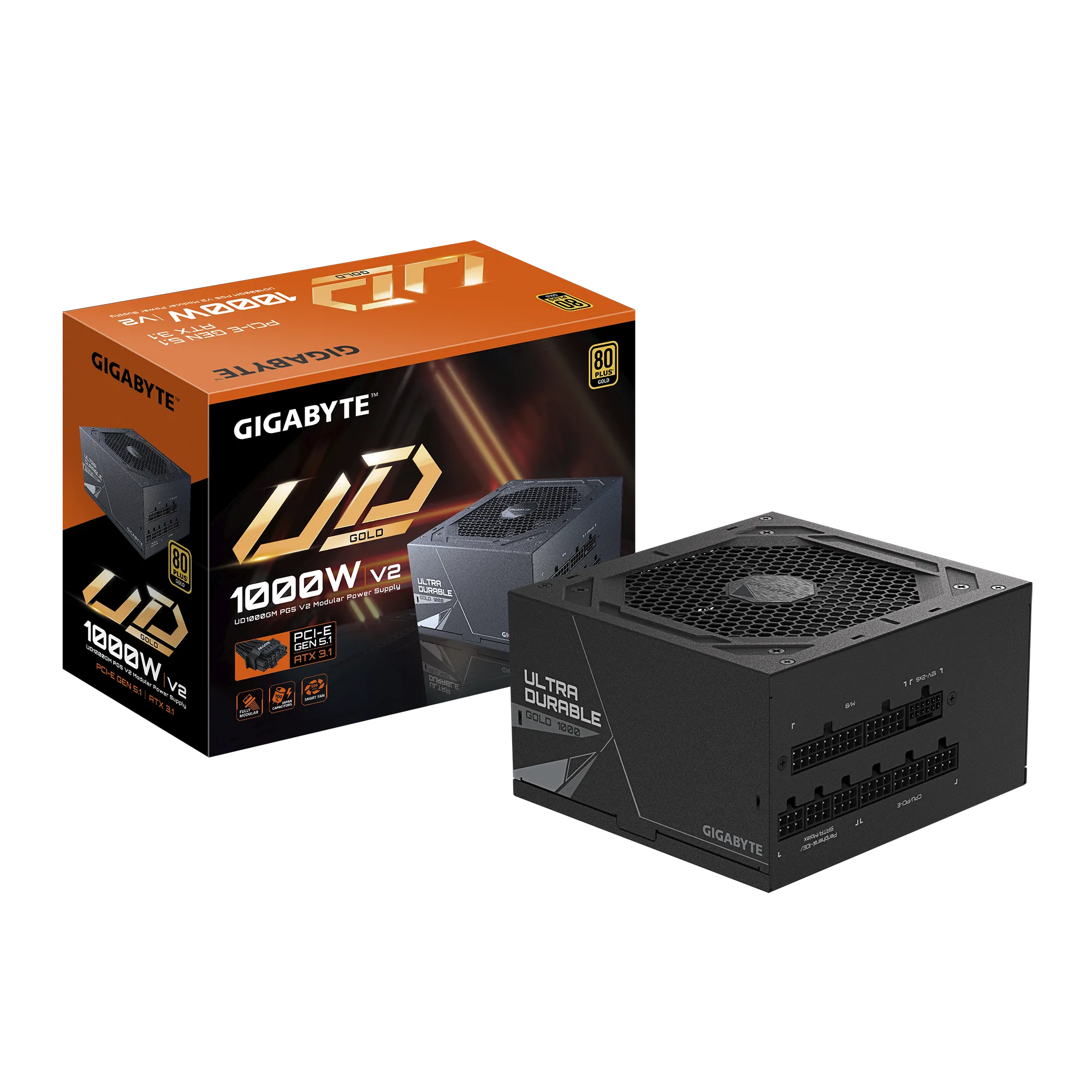 FUENTE GAMER GIGABYTE 1000W PG5 V2 80 PLUS GOLD FULL MODULAR