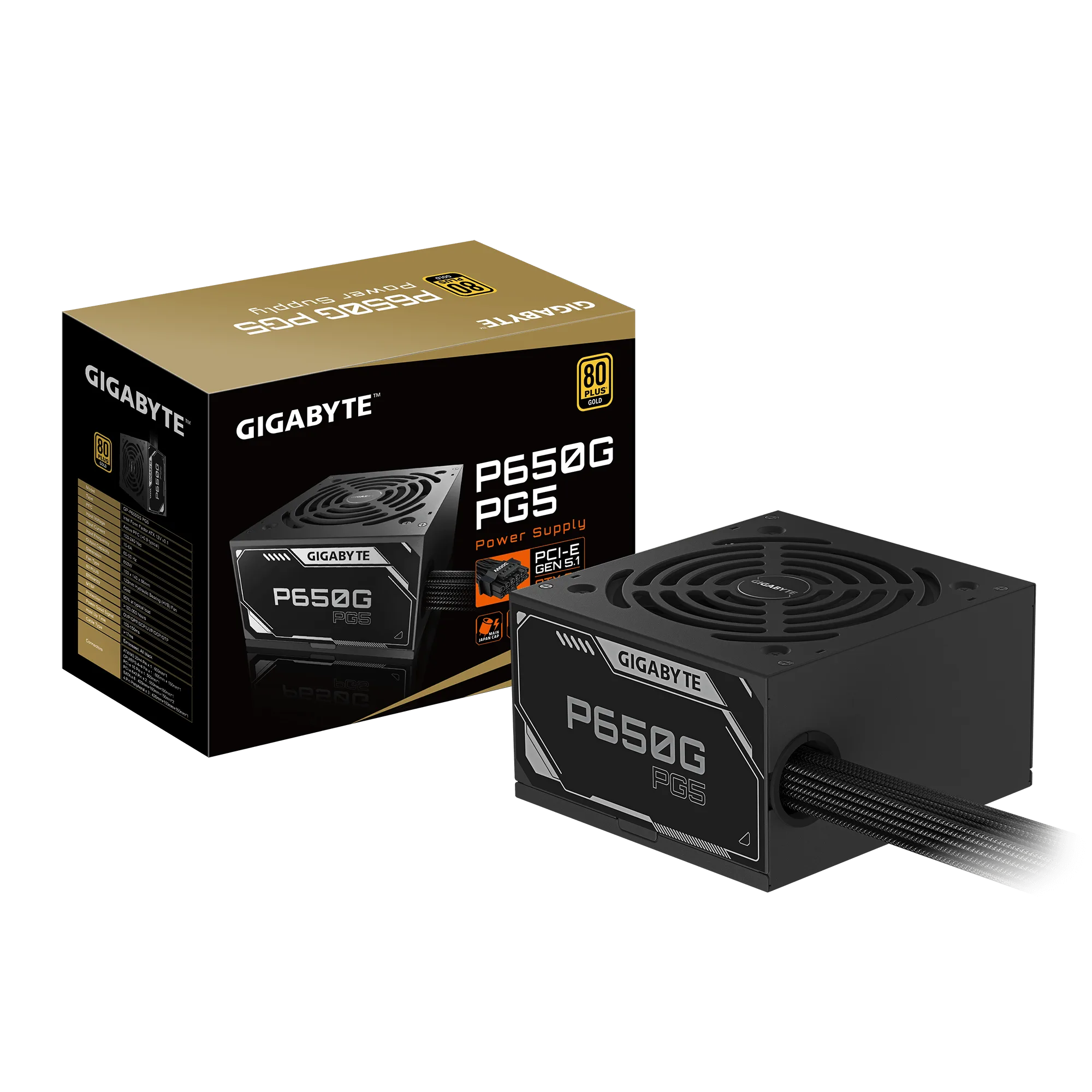 FUENTE GAMER GIGABYTE 650W 80 PLUS GOLD PG5