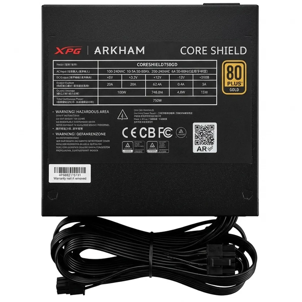 FUENTE GAMER ARKHAM BY XPG 750W CORESHIELD 80P GOLD