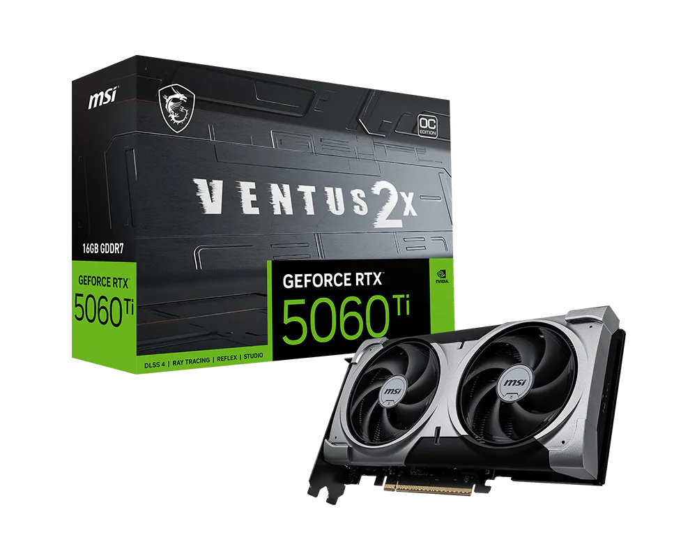 PLACA DE VIDEO MSI RTX 5060 TI VENTUS 2X PLUS 16GB OC