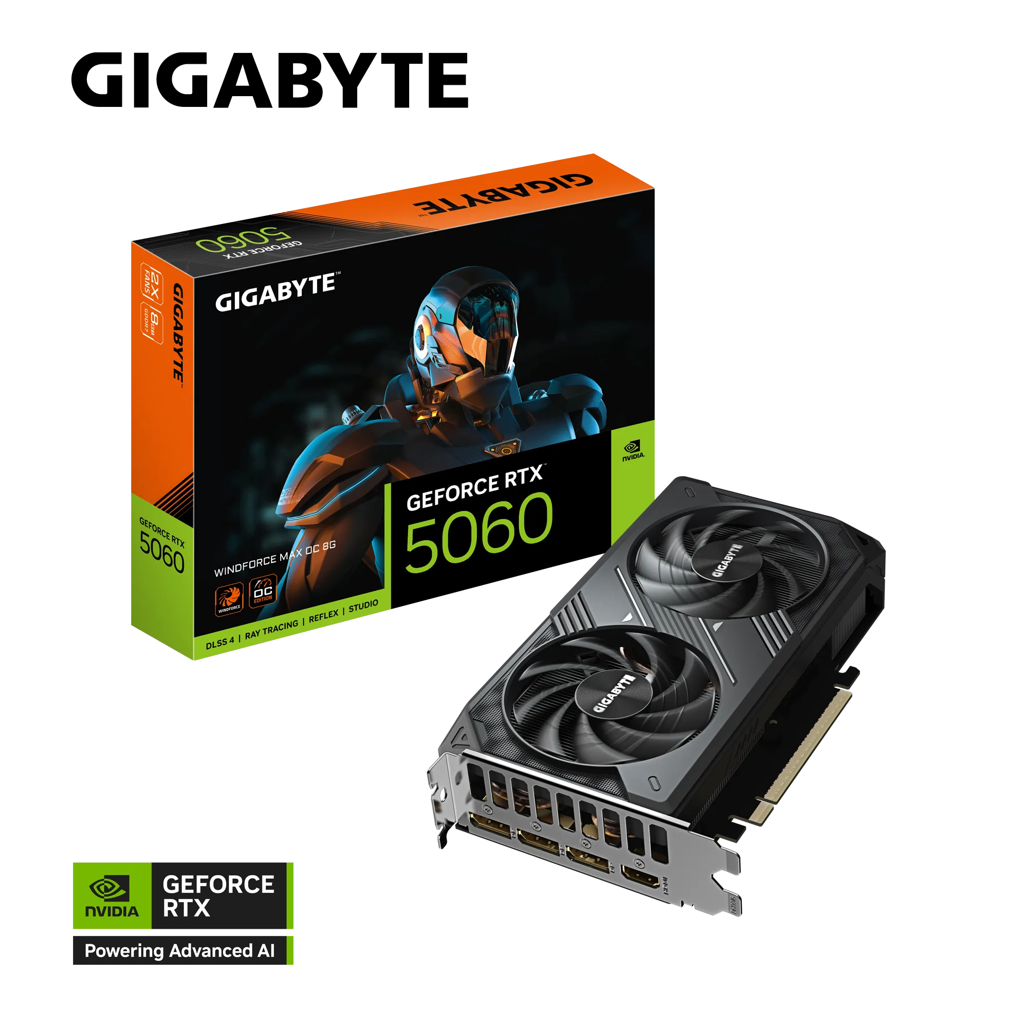 PLACA DE VIDEO GIGABYTE RTX 5060 WINDFORCE MAX 8GB OC