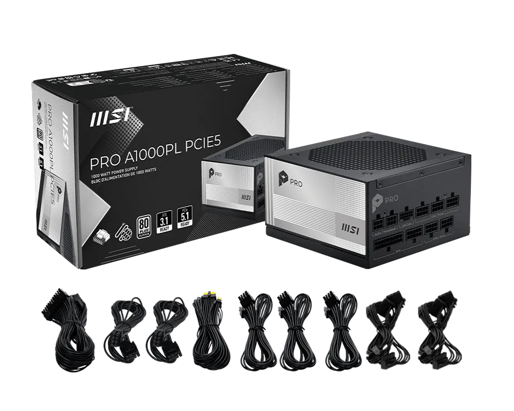 Fuente 1000w Msi 80 + Platinum Pro A1000pl Pcie5