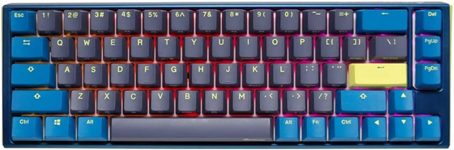 TECLADO MECANICO DUCKY ONE 3 DAYBREAK SF TECLAS AZULESCLEAR INTERRUPTOR INGLES PBT DOBLE DISPARO SIN COSTURAS CARCASA SUPERIOR AZUL CARCASA INFERIOR G