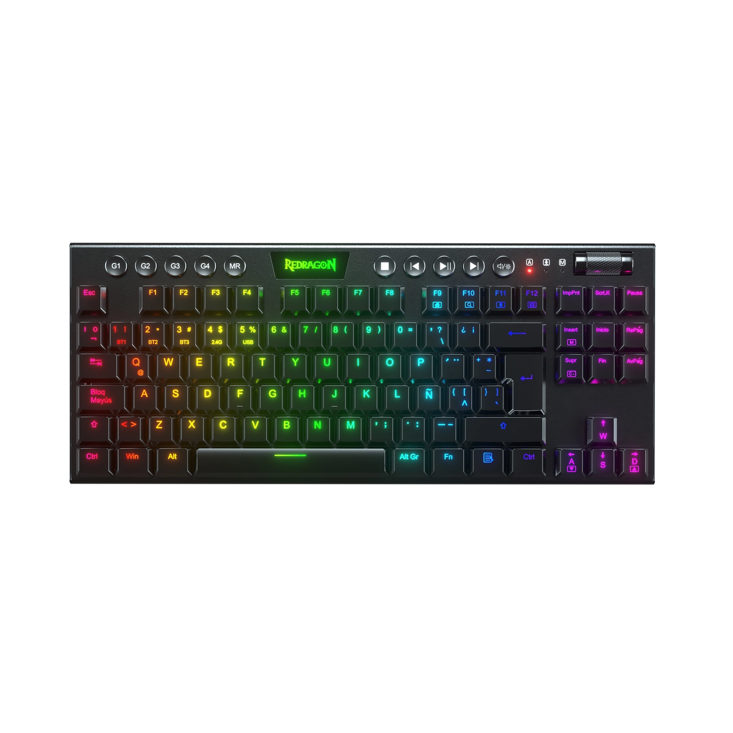 TECLADO INALÁMBRICO REDRAGON HORUS K621 TKL NEGRO