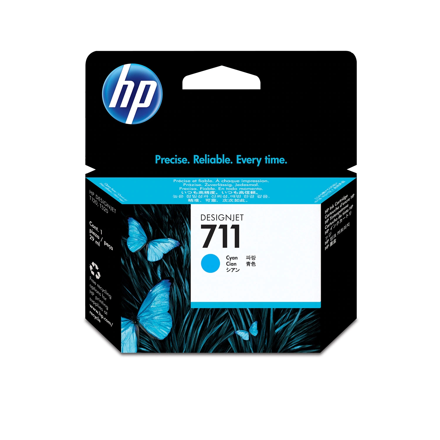 Cartucho De Tinta Plotter Hp 711 Cian