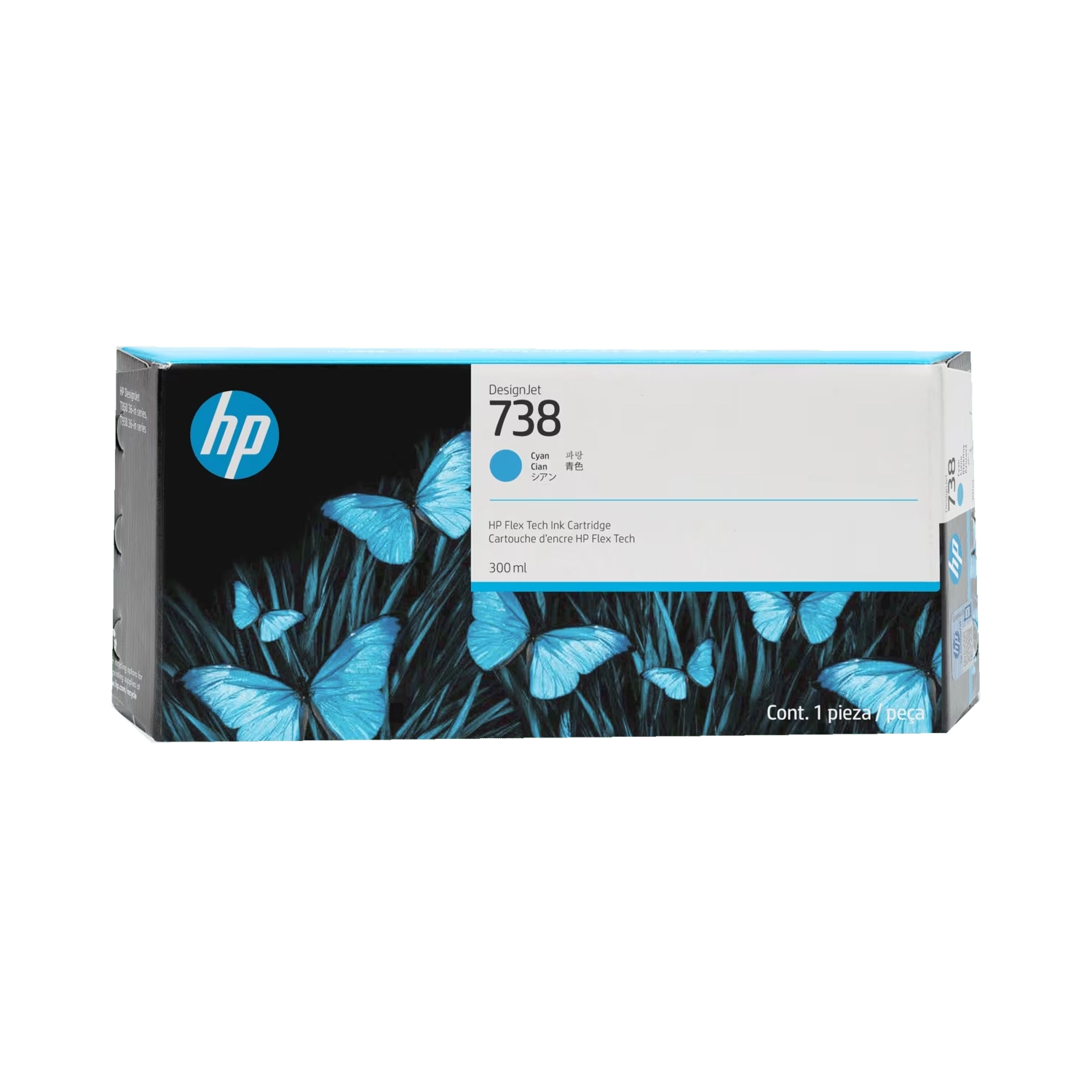 Cartucho De Tinta Plotter Hp 738 Cian Alta Capacidad — foto 1
