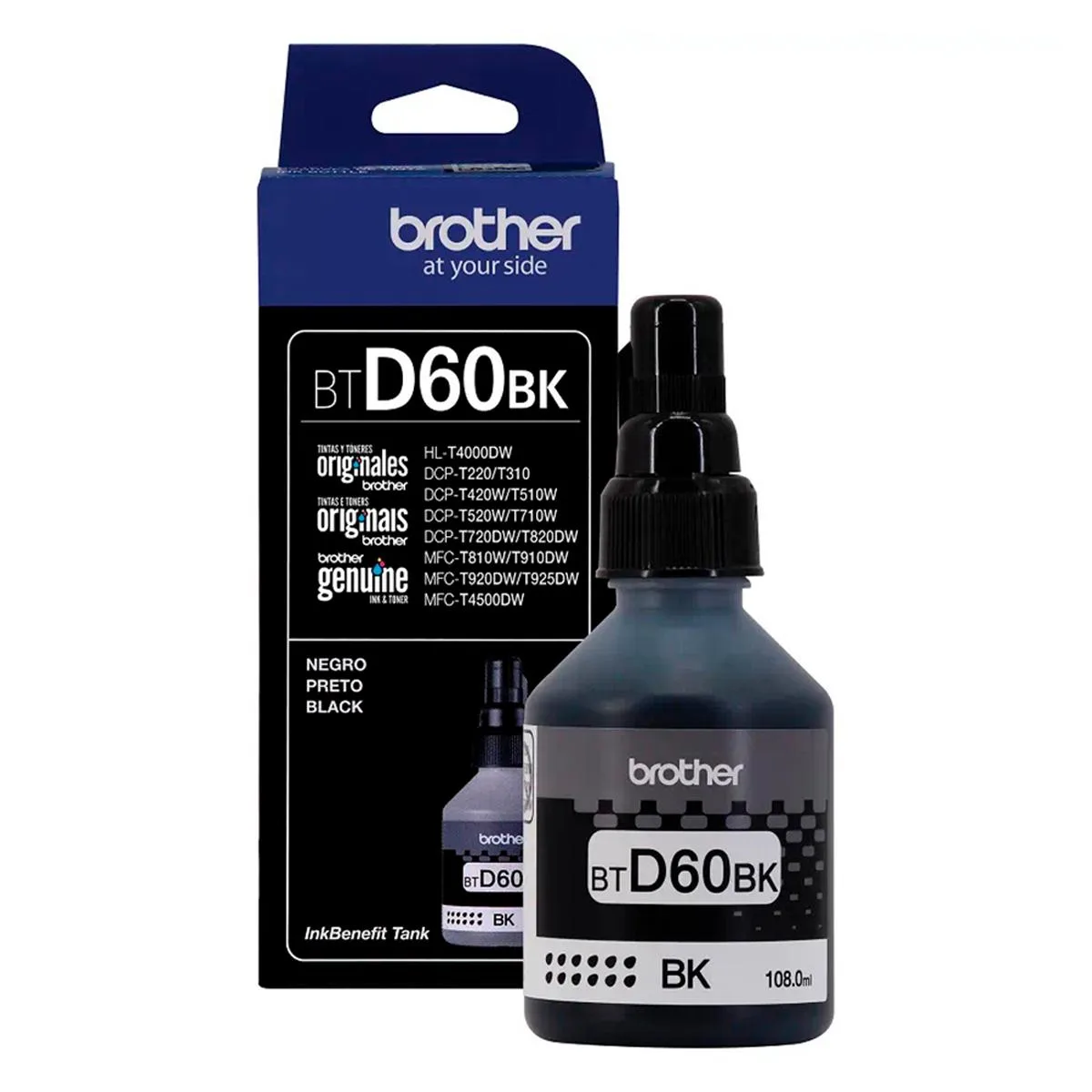 BOTELLA DE TINTA BROTHER BTD60BK NEGRA