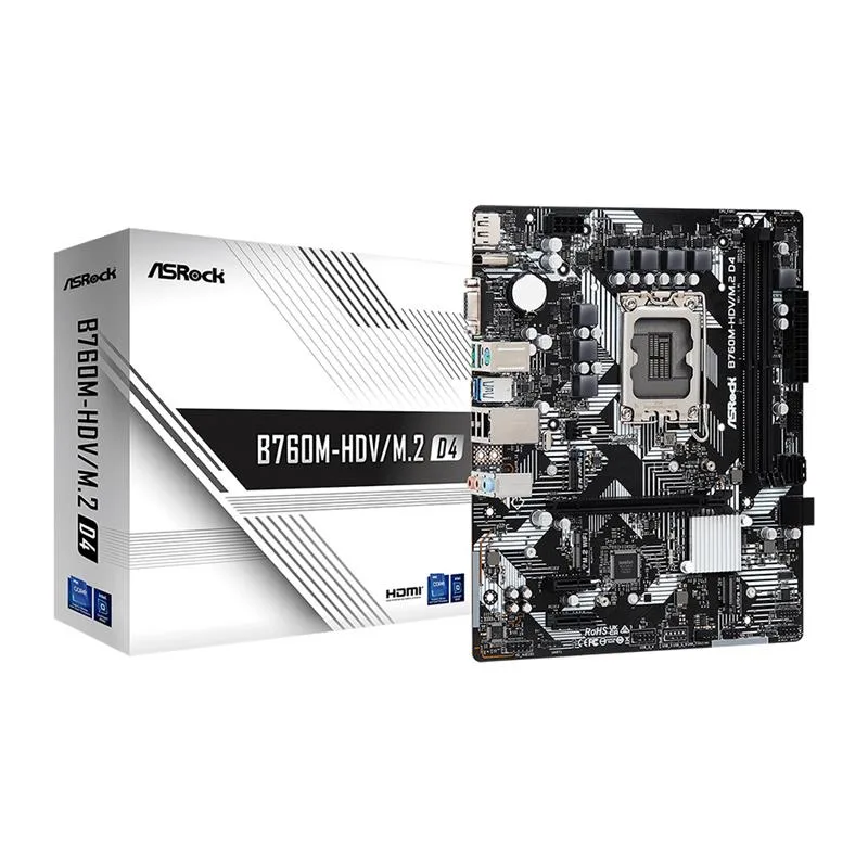 MOTHERBOARD ASROCK B760M-HDV/M.2 D4 LGA1700 DDR4