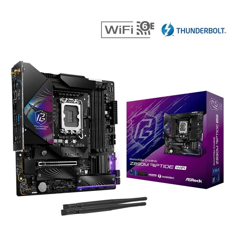 MOTHERBOARD ASROCK PHANTOM GAMING Z890M RIPTIDE WIFI LGA1851 DDR5