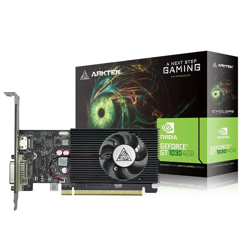PLACA DE VIDEO ARKTEK GEFORCE GT1030 4GB DDR4 64BIT LOW PROFILE