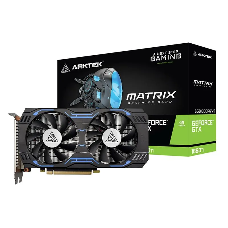 PLACA DE VIDEO ARKTEK GEFORCE GTX 1660 TI V2 DDR6 6GB 192 BIT DUAL FAN