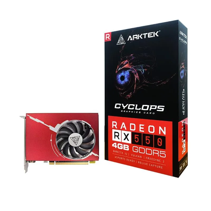 PLACA DE VIDEO ARKTEK RADEON RX 550 4GB DDR5 4 SALIDAS HDMI NATIVAS