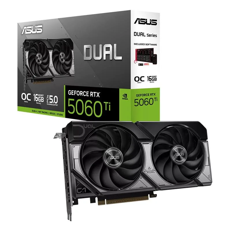 PLACA DE VIDEO ASUS DUAL GEFORCE RTX 5060 TI 16GB GDDR7 OC EDITION
