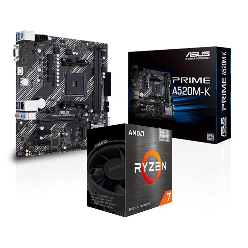 COMBO MOTHER ASUS PRIME A520M-K + RYZEN 7 5700G BOX