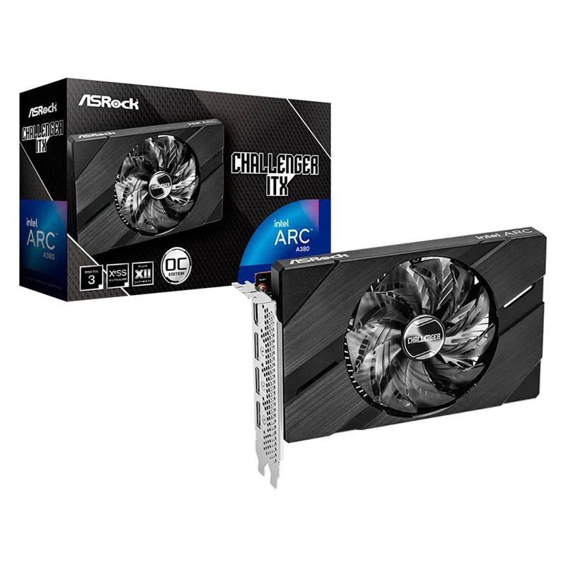 PLACA DE VIDEO ASROCK INTEL ARC A380 CHALLENGER ITX 6GB