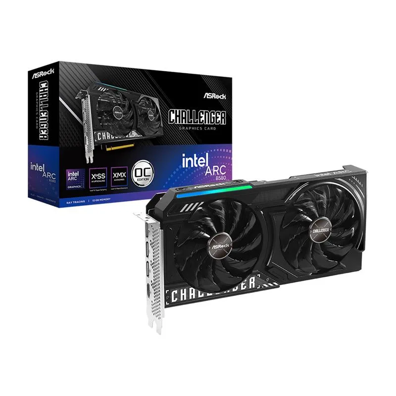 PLACA DE VIDEO ASROCK INTEL ARC B580 CHALLENGER 12GB OC
