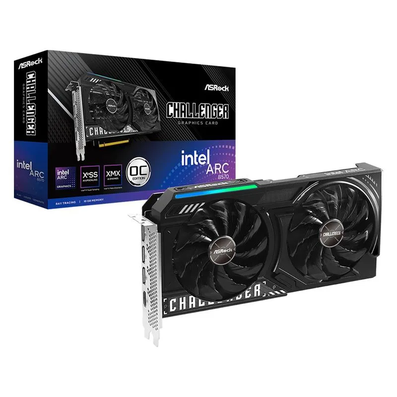 PLACA DE VIDEO ASROCK INTEL ARC B570 CHALLENGER 10GB OC