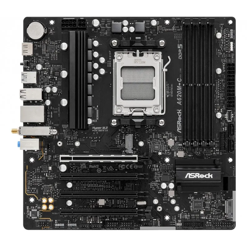 Mother Asrock (am5) A620m-c R2 Wifi-ax+bt (bulk) — foto 3
