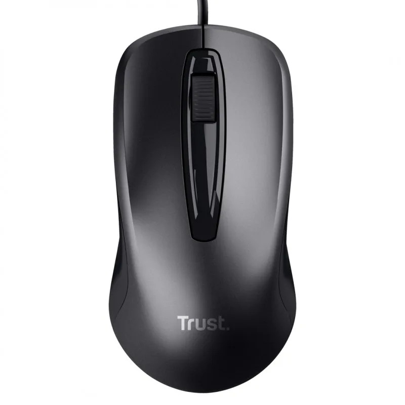 MOUSE TRUST CARVE CON CABLE USB PARA OFICINA NEGRO