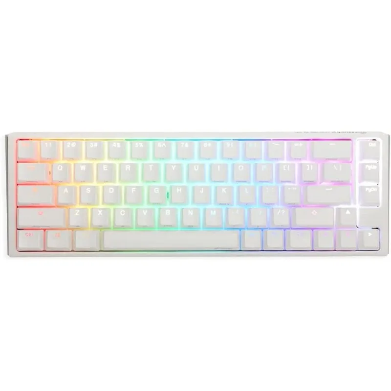 TECLADO MECANICO DUCKY ONE 3 SF TECLAS BLANCAS VELOCIDAD INTERRUPTOR PLATEADO INGLES PBT DOBLE DISPARO SIN COSTURAS ESTUCHE SUPERIOR BLANCO ESTUCHE IN
