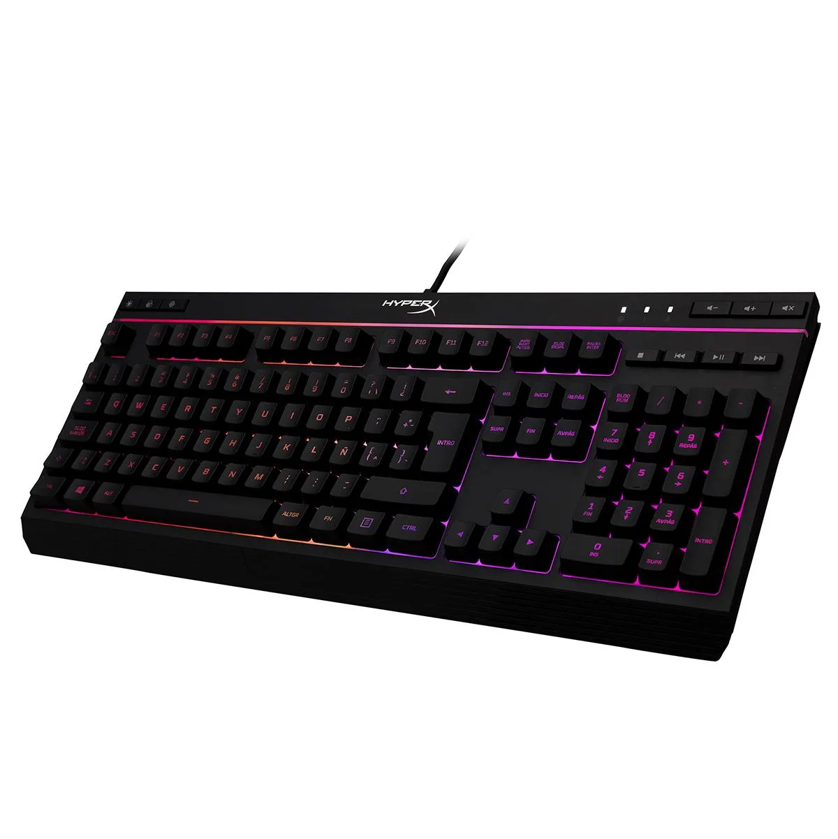 Teclado Gamer Hyperx Alloy Qwerty Español Latinoamérica Color Negro Con Luz Rgb — foto 3