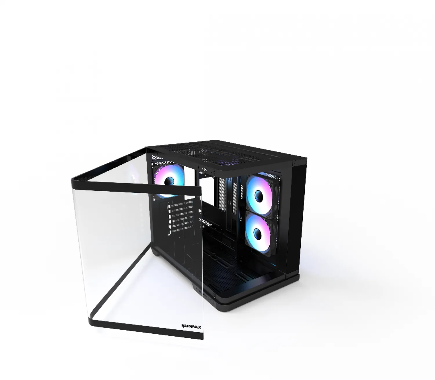 GABINETE GAMER RAIDMAX INFINITA I630 FISHTANK CURVED GLASS ARGB BLACK