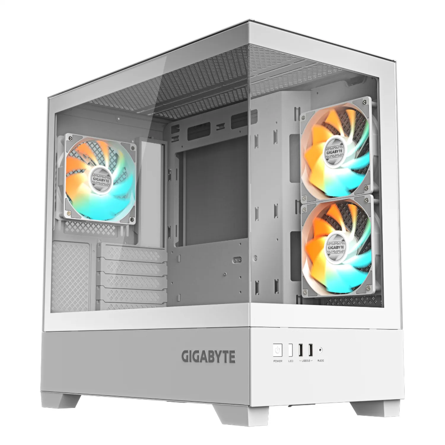 GABINETE GAMER GIGABYTE C201P M-ATX WHITE PANORAMIC