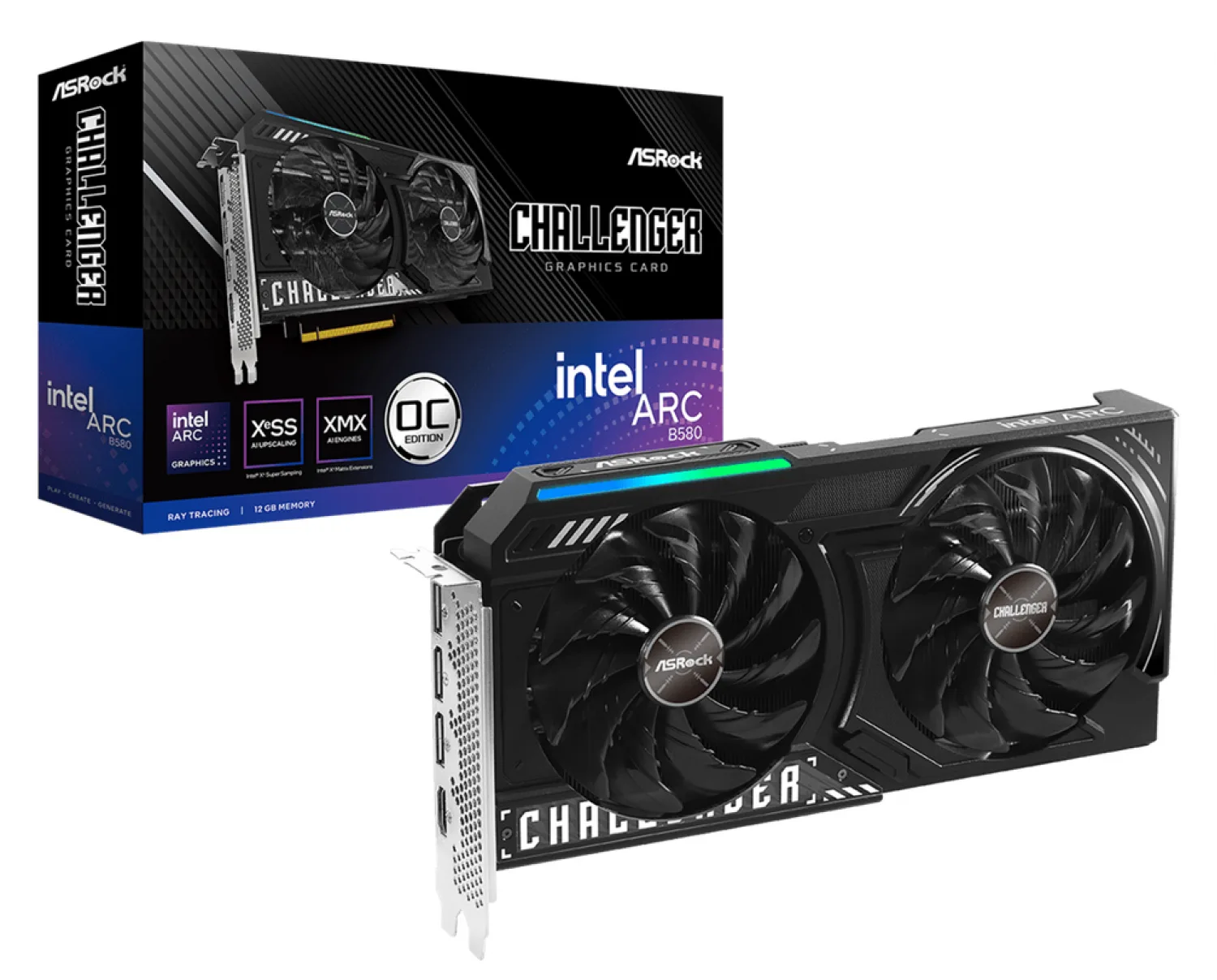 PLACA DE VIDEO ASROCK INTEL ARC B580 12GB CHALLENGER