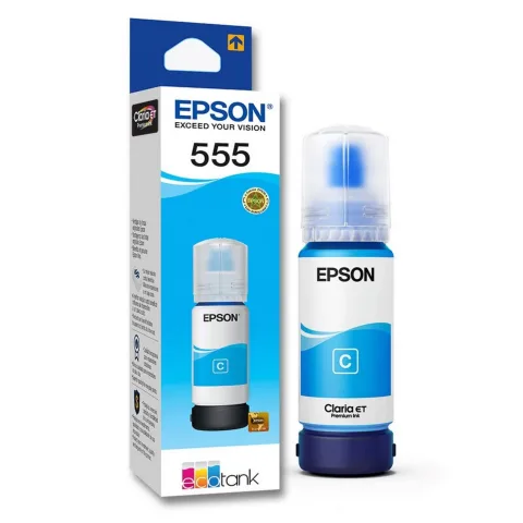 Botella De Tinta Epson 555 Cian