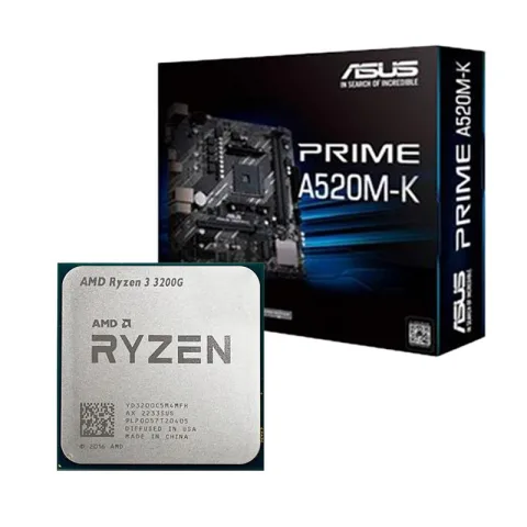 COMBO MOTHER ASUS PRIME A520M-K + RYZEN 3 3200G tray