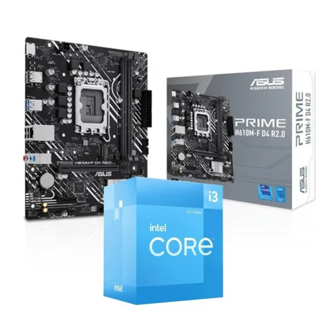 COMBO MOTHER ASUS PRIME H610M-F D4 + Pro Intel i3-12100