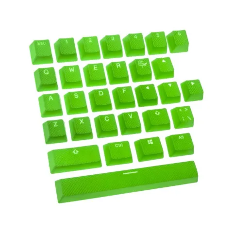 Set 31 Teclas Ducky Verde Goma Rugosas Gamer Traslucidas