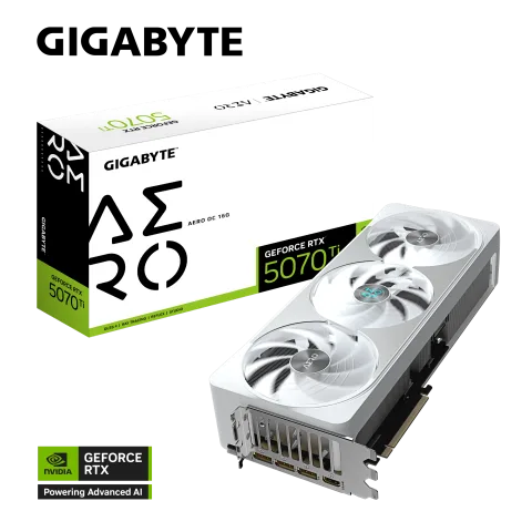 Placa de video Gigabyte RTX 5070 Ti Aero White 16GB OC