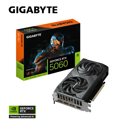 Placa de Video Gigabyte RTX 5060 Windforce Max 8GB OC